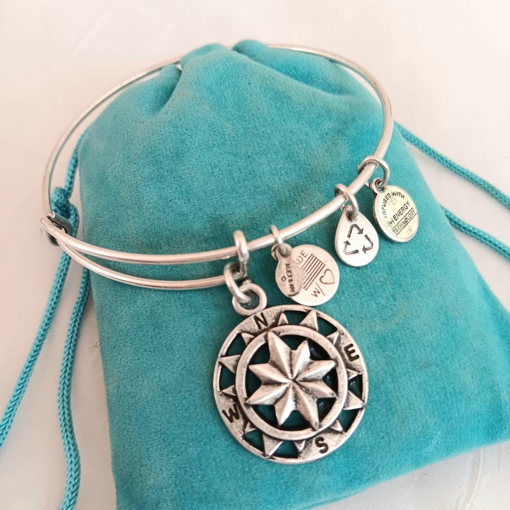 Alex and Ani COMPASS Silver Bangle Bracelet